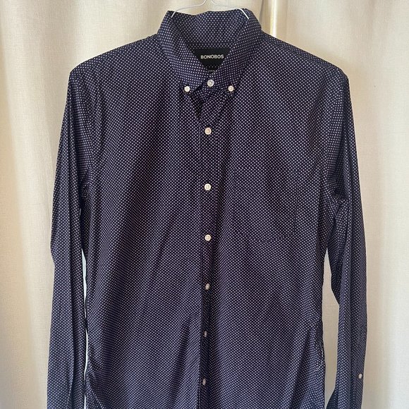 Bonobos Long Sleeved Button Down Collared Shirt - Men's L Slim - Picture 2 of 4